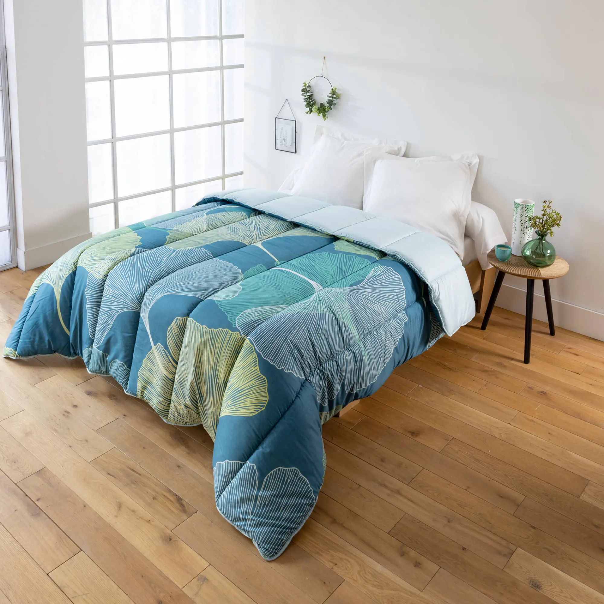 Dekbed<Blancheporte Dekbed in polyester met Gingko print - 400g/m2 cederhout