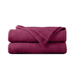 Deken<Ourson Deken in Thermotec® fleece 450g/m2, luxe kwaliteit pruim
