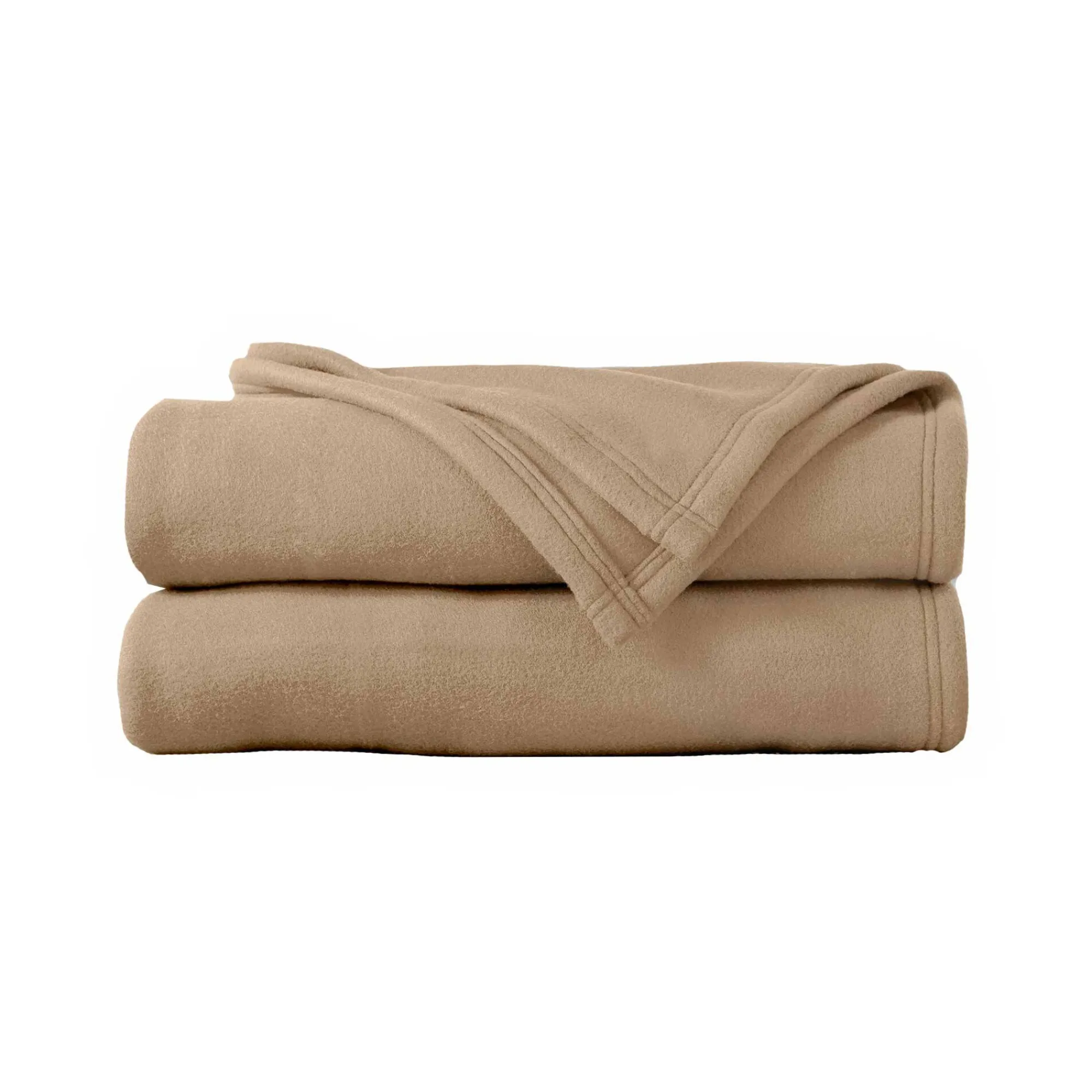 Deken<Ourson Deken in Thermotec® fleece 450g/m2, luxe kwaliteit zandkleur