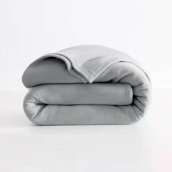 Deken<Ourson Deken in Thermotec® fleece 450g/m2, luxe kwaliteit lichtgrijs