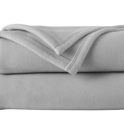 Deken<Ourson Deken in Thermotec® fleece 450g/m2, luxe kwaliteit lichtgrijs