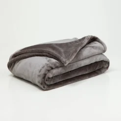Deken<Blancheporte Deken met pluchetouch antraciet