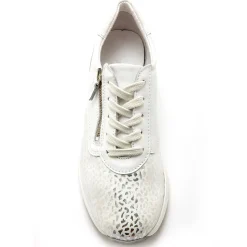 Baskets En Sneakers|Schoenen<PédiConfort Derby's in leer Hallux Confort wit / zilverkleurig
