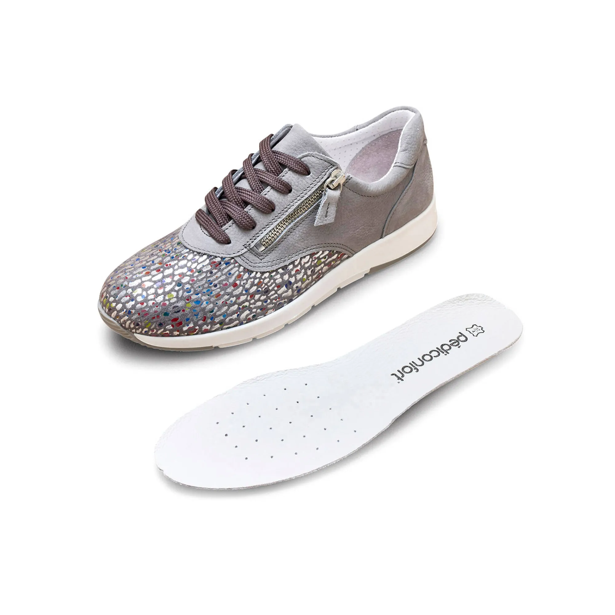 Baskets En Sneakers|Schoenen<PédiConfort Derby's in leer Hallux Confort grijs