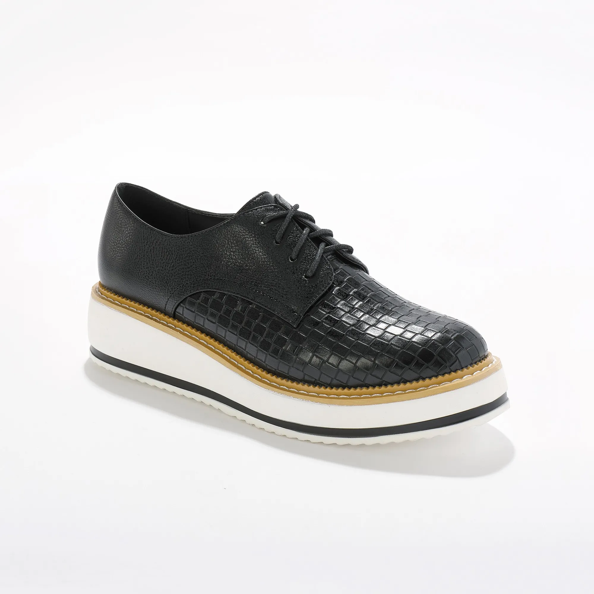 Feestelijke Schoenen|Derby's En Mocassins<Blancheporte Derby's met sleehak en geweven effect - zwart