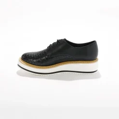 Feestelijke Schoenen|Derby's En Mocassins<Blancheporte Derby's met sleehak en geweven effect - zwart