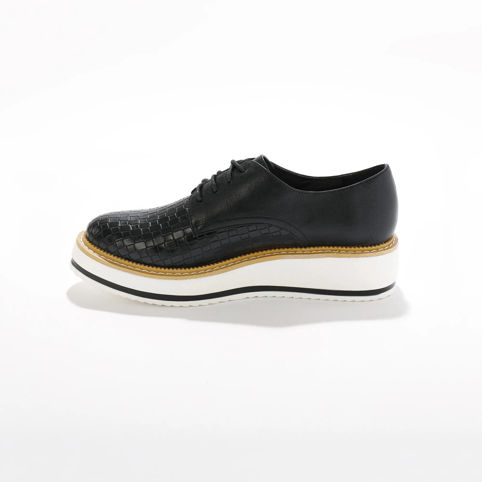 Feestelijke Schoenen|Derby's En Mocassins<Blancheporte Derby's met sleehak en geweven effect - zwart