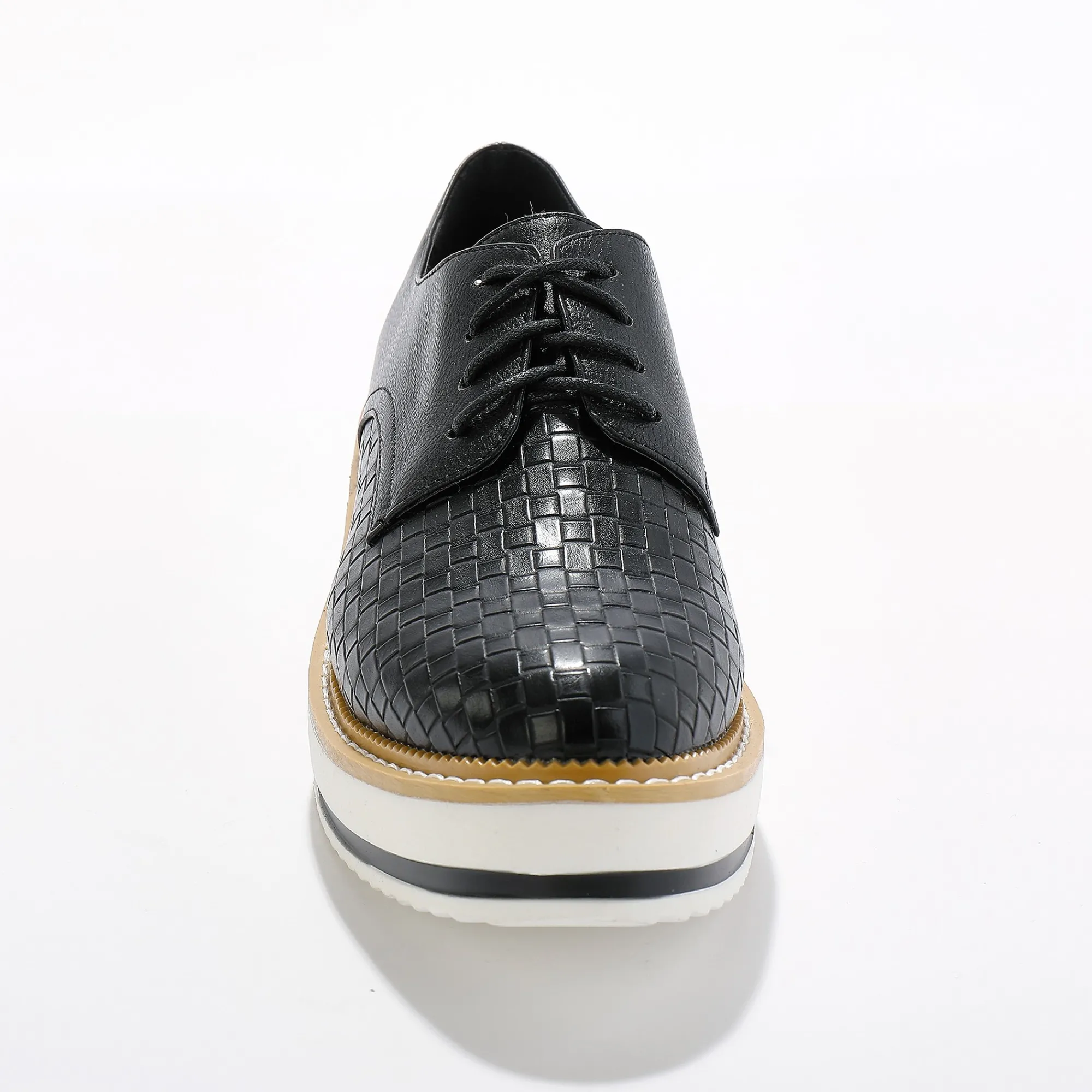 Feestelijke Schoenen|Derby's En Mocassins<Blancheporte Derby's met sleehak en geweven effect - zwart