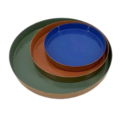 Decoratieartikel<Blancheporte Dienbladen in gelakt metaal - set van 3 driekleurig