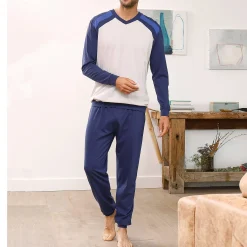 Pyjama En Kamerjas<Blancheporte Driekleurige pyjama - set van 2 blauw + grijs