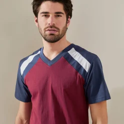 Pyjama En Kamerjas<Blancheporte Driekleurige shortama - set van 2 marine / bordeaux