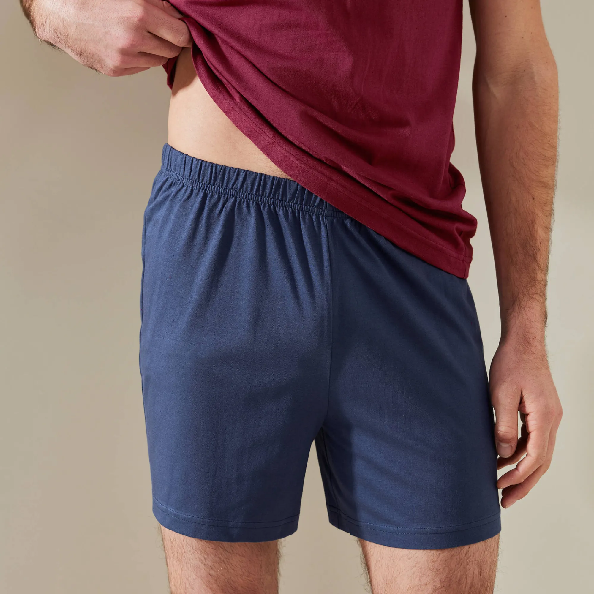 Pyjama En Kamerjas<Blancheporte Driekleurige shortama - set van 2 marine / bordeaux