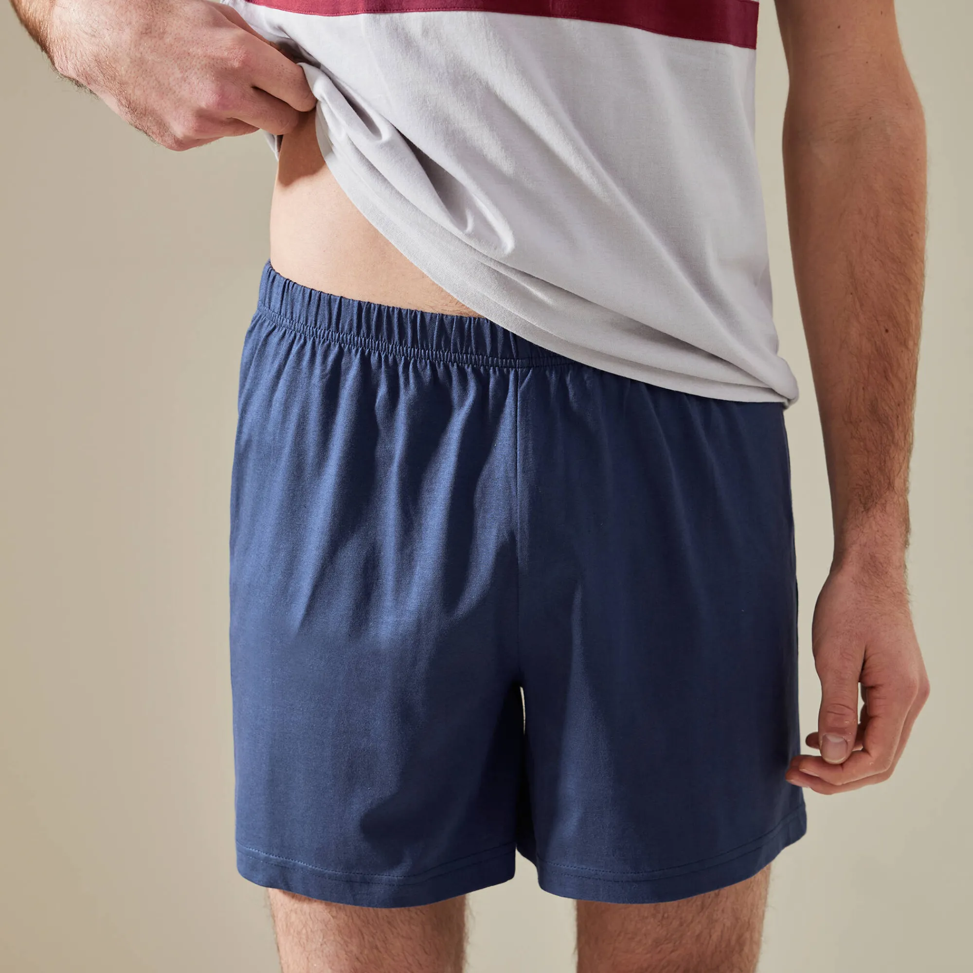 Pyjama En Kamerjas<Blancheporte Driekleurige shortama - set van 2 marine / bordeaux