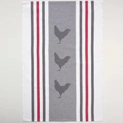 Droogdoek En Handdoek<Blancheporte Droogdoeken met kip- en koemotief - set van 4 blauw + grijs