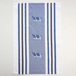 Droogdoek En Handdoek<Blancheporte Droogdoeken met kip- en koemotief - set van 4 blauw + grijs