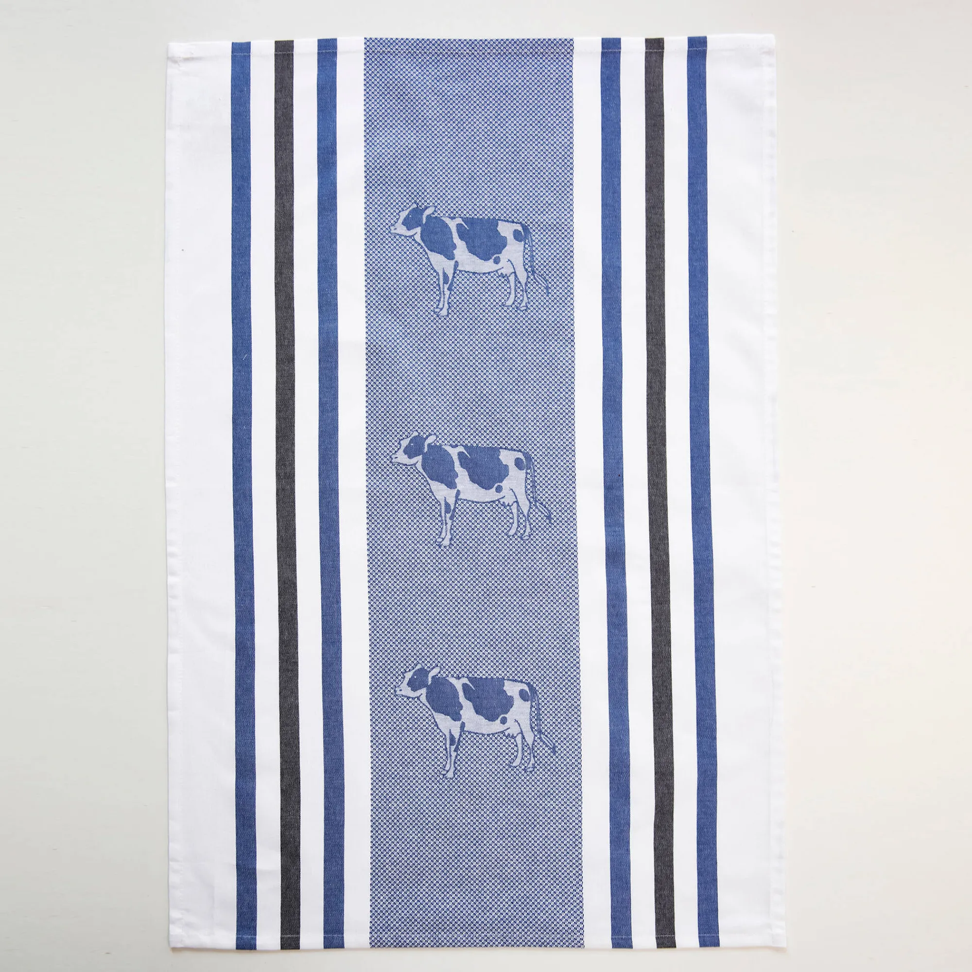 Droogdoek En Handdoek<Blancheporte Droogdoeken met kip- en koemotief - set van 4 blauw + grijs