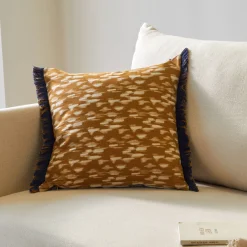 Kussen<Blancheporte Dubbelzijdig kussen met etnische print beige / karamel