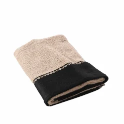 Badhanddoek<Blancheporte Effen badlinnen 450 g/m² met jacquard sierrand, zacht comfort zandkleur