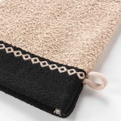 Badhanddoek<Blancheporte Effen badlinnen 450 g/m² met jacquard sierrand, zacht comfort zandkleur