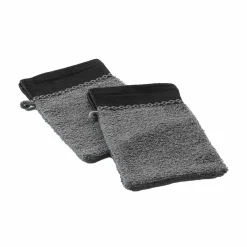 Badhanddoek<Blancheporte Effen badlinnen 450 g/m² met jacquard sierrand, zacht comfort antraciet