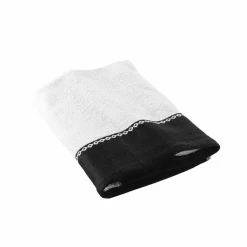 Badhanddoek<Blancheporte Effen badlinnen 450 g/m² met jacquard sierrand, zacht comfort wit