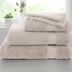 Badhanddoek<Colombine Effen badstof in katoen en modal 500 g/m2 taupe