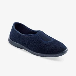 Sloffen|Sloffen<Blancheporte Effen ballerina's - rekbare fleecestof marine