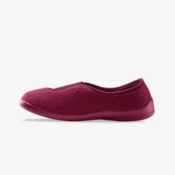 Sloffen|Sloffen<Blancheporte Effen ballerina's - rekbare fleecestof pruim