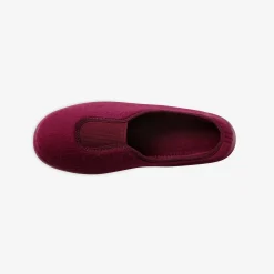 Sloffen|Sloffen<Blancheporte Effen ballerina's - rekbare fleecestof pruim