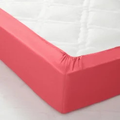 Effen Bedlinnen|Vlak Laken<Colombine Effen bedlinnen - polyester/katoen, pioenroze