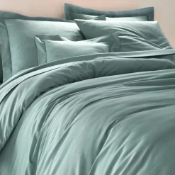 Effen Bedlinnen|Vlak Laken<Colombine Effen bedlinnen - polyester/katoen, celadon