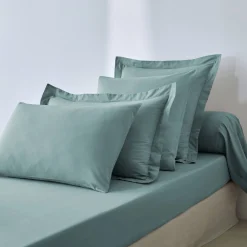 Effen Bedlinnen|Vlak Laken<Colombine Effen bedlinnen - polyester/katoen, celadon