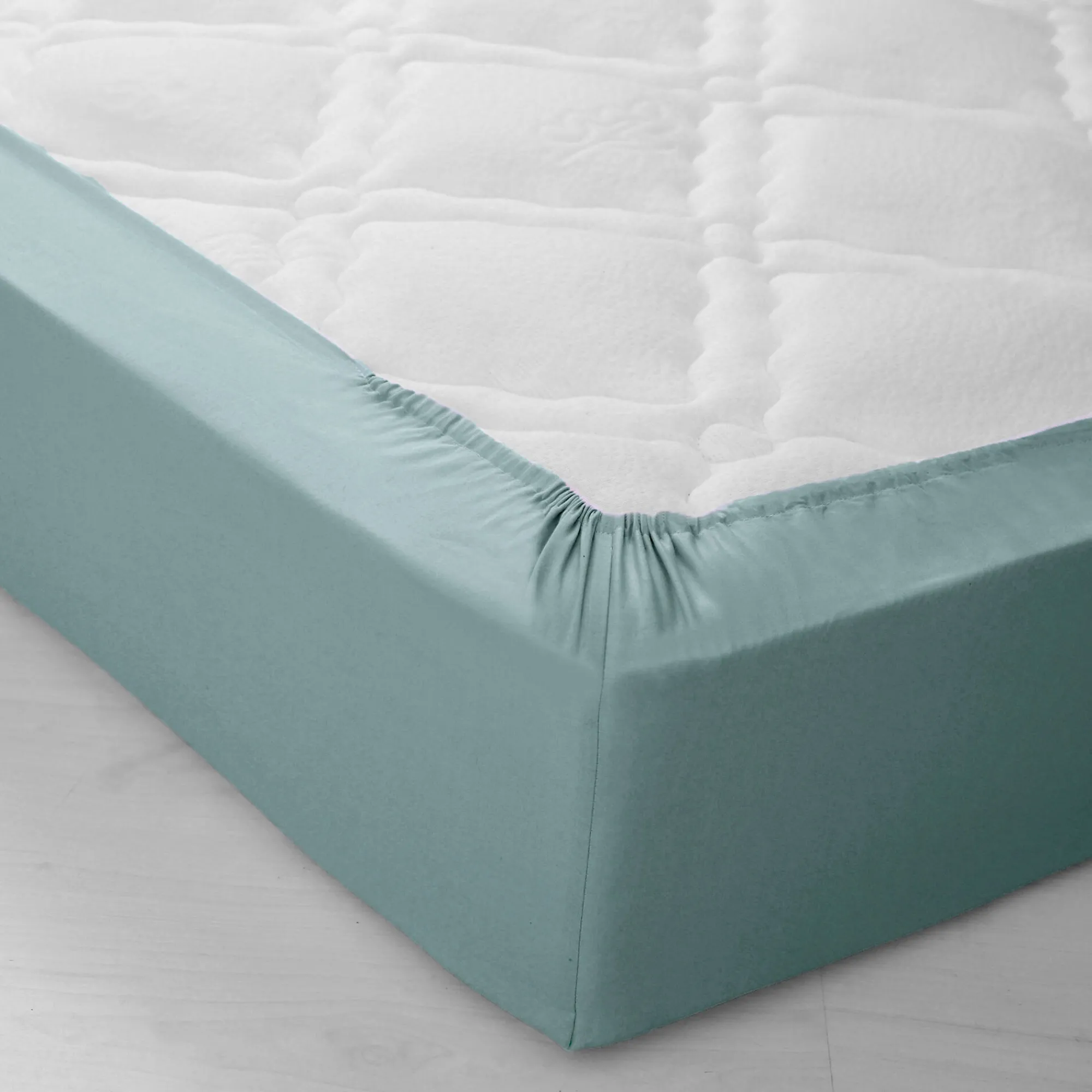 Effen Bedlinnen|Vlak Laken<Colombine Effen bedlinnen - polyester/katoen, celadon