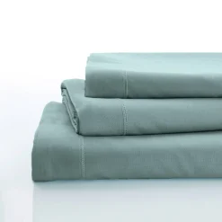 Effen Bedlinnen|Vlak Laken<Colombine Effen bedlinnen - polyester/katoen, celadon