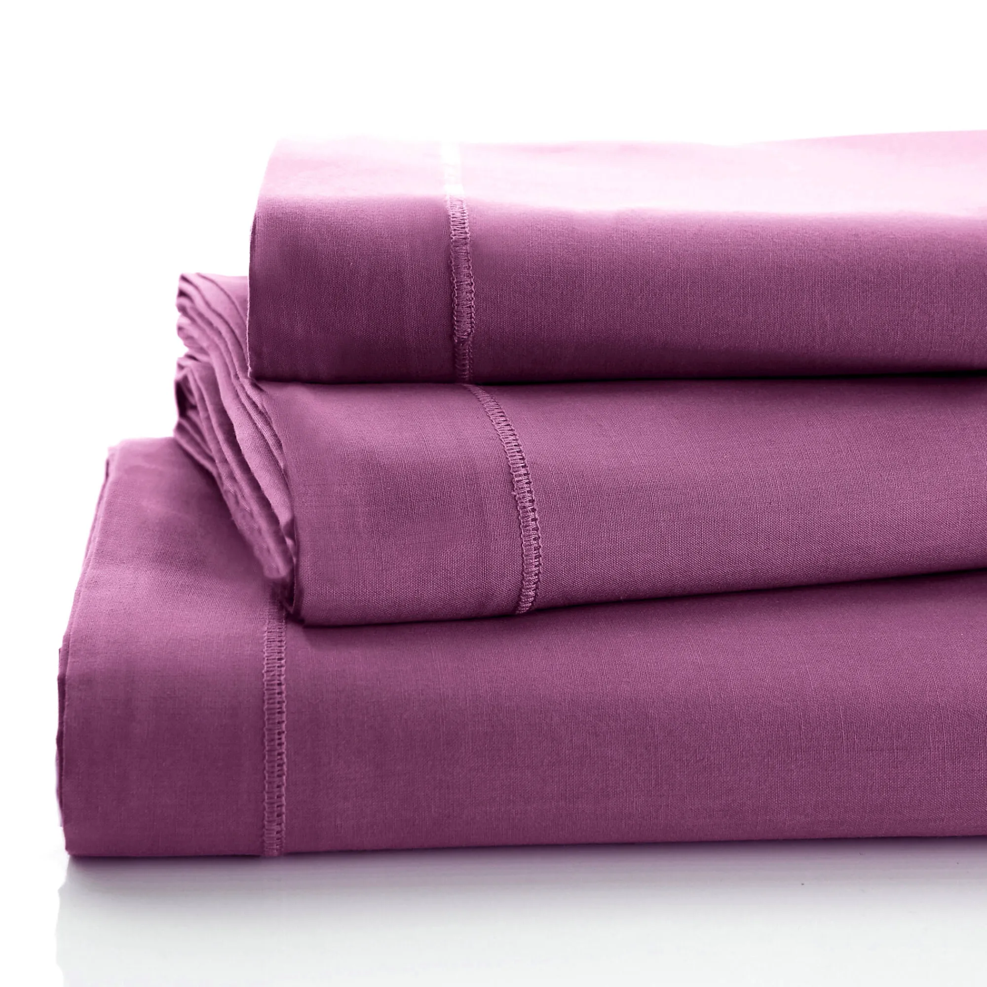 Effen Bedlinnen|Vlak Laken<Colombine Effen bedlinnen - polyester/katoen, vijgenkleur