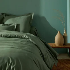 Effen Bedlinnen|Vlak Laken<Colombine Effen bedlinnen - polyester/katoen, eucalyptus
