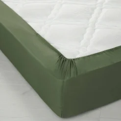Effen Bedlinnen|Vlak Laken<Colombine Effen bedlinnen - polyester/katoen, eucalyptus