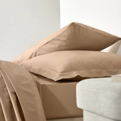 Effen Bedlinnen|Vlak Laken<Colombine Effen bedlinnen - polyester/katoen, grijsbeige