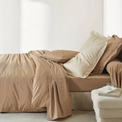 Effen Bedlinnen|Vlak Laken<Colombine Effen bedlinnen - polyester/katoen, grijsbeige