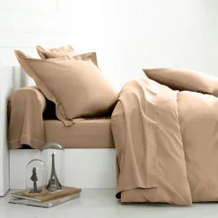 Effen Bedlinnen|Vlak Laken<Colombine Effen bedlinnen - polyester/katoen, grijsbeige