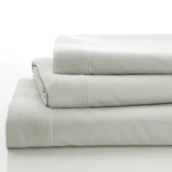 Effen Bedlinnen|Vlak Laken<Colombine Effen bedlinnen - polyester/katoen, parelgrijs