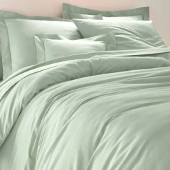 Effen Bedlinnen|Vlak Laken<Colombine Effen bedlinnen - polyester/katoen, amandel groen