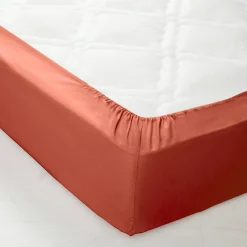 Effen Bedlinnen|Kussensloop<Colombine Effen bedlinnen in katoen terracotta