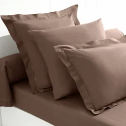 Effen Bedlinnen<Colombine Effen bedlinnen in katoen taupe