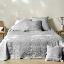Deken En Bedsprei|Deken, Boutis En Bedsprei<Colombine Effen bedsprei in boutisstijl Cassandre parelgrijs