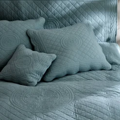 Deken En Bedsprei|Deken, Boutis En Bedsprei<Colombine Effen bedsprei in boutisstijl Cassandre grijsblauw