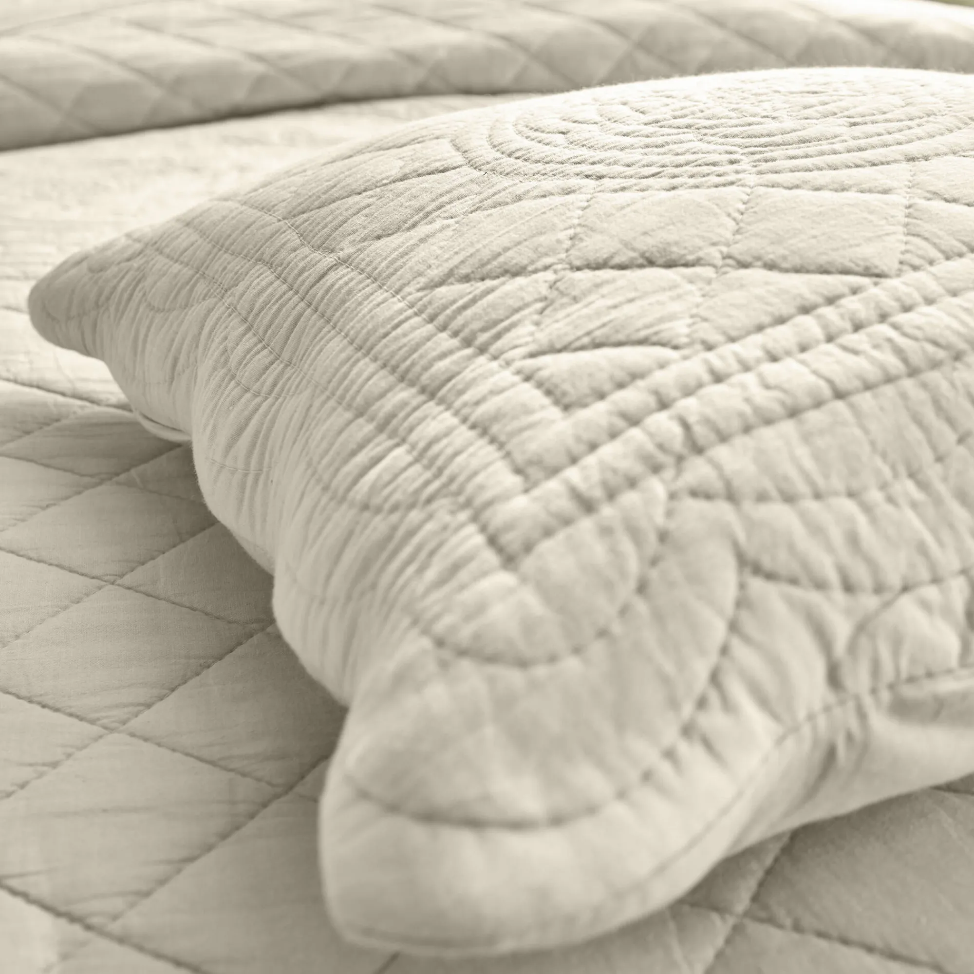 Deken En Bedsprei|Deken, Boutis En Bedsprei<Colombine Effen bedsprei in boutisstijl Cassandre ecru