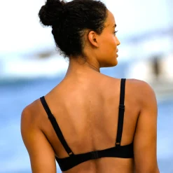 Badmode|Badmode<Blancheporte Effen bikinibeha met beugels en drapering zwart