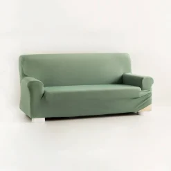 Zitbankhoes<Blancheporte Effen, bi-rekbare hoes voor fauteuil en zitbank amandel