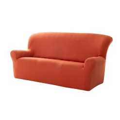 Zitbankhoes<Blancheporte Effen, bi-rekbare hoes voor fauteuil en zitbank terracotta